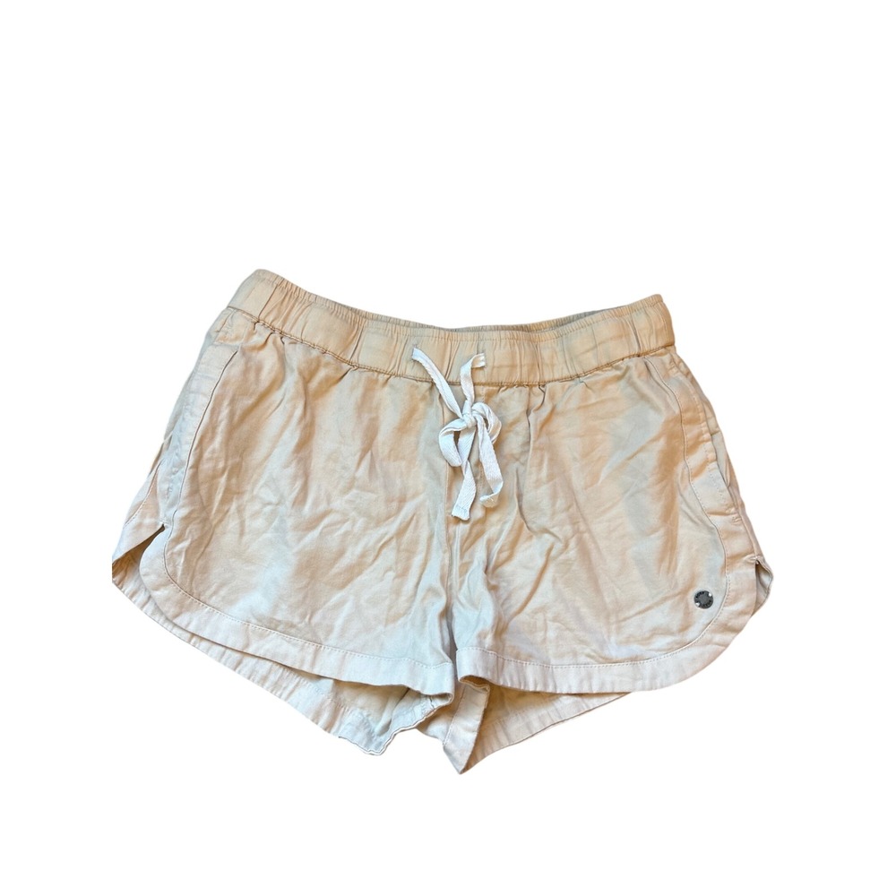 Roxy Oceanside Tan Khaki Drawstring Elastic Waist Beach Shorts Womens Medium‎